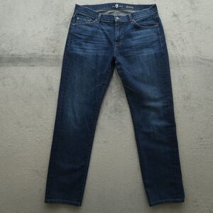 7 For All Mankind Jeans Mens Size 34x32 Blue Slim Stretch Denim Slimmy Dark Wash